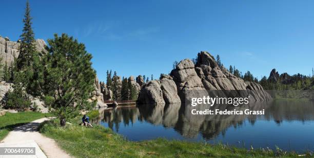 panoramic view of sylvan lake, custer state park, south dakota - rapid city stock pictures, royalty-free photos & images