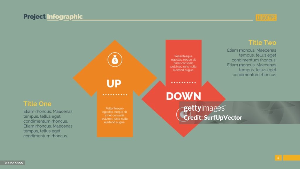 Up And Down Arrow Diagram Slide Template High-Res Vector Graphic ...