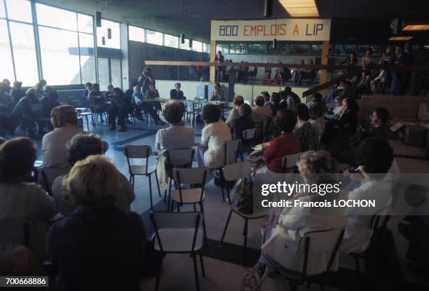 Occupation de l'usine Lip de Besançon le 2 août 1977 en France.