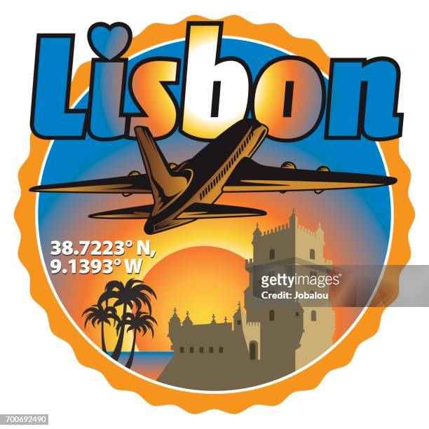 ilustrações de stock, clip art, desenhos animados e ícones de lisbon clip art travel stamp - lisboa