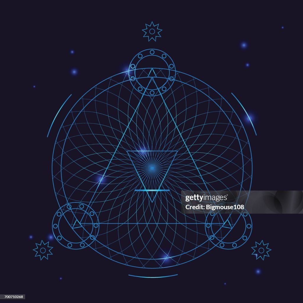 Alchemy Cell Vector Alchemy Geometry Symbol Thin Line Vector High-Res Vector Graphic ...