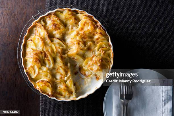 potato pie on table - baked sweet potato stock-fotos und bilder