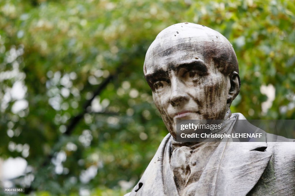 France, Paris. 5th arrondissement. Place de la Sorbonne. Statue of Auguste Comte.