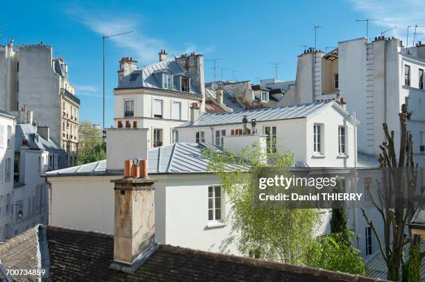 france, paris, 3rd district. the marais. buildings, rue charlot - le marais stock pictures, royalty-free photos & images