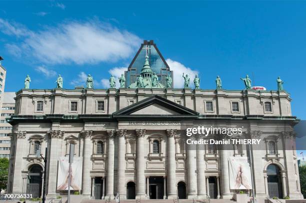 canada. province of quebec, montreal. the city center. the cathedral marie reine du monde - province du québec stock pictures, royalty-free photos & images