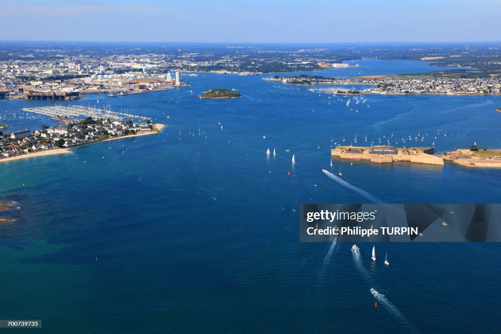 France, Brittany, Morbihan. Lorient. Aerial view.