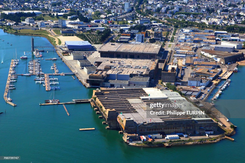 France Brittany Morbihan Lorient World War Ii Submarine Base Aerial