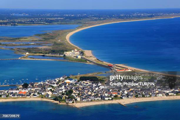 france, brittany, morbihan. aerial view. gavres peninsula - loire atlantique stock pictures, royalty-free photos & images