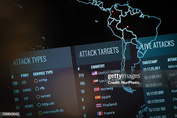 Exercises on cyberwarfare and security are seen taking place during the NATO CWIX interoperability exercise n 22 June, 2017 in Bydgoszcz, Poland.