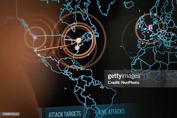 Exercises on cyberwarfare and security are seen taking place during the NATO CWIX interoperability exercise n 22 June, 2017 in Bydgoszcz, Poland.