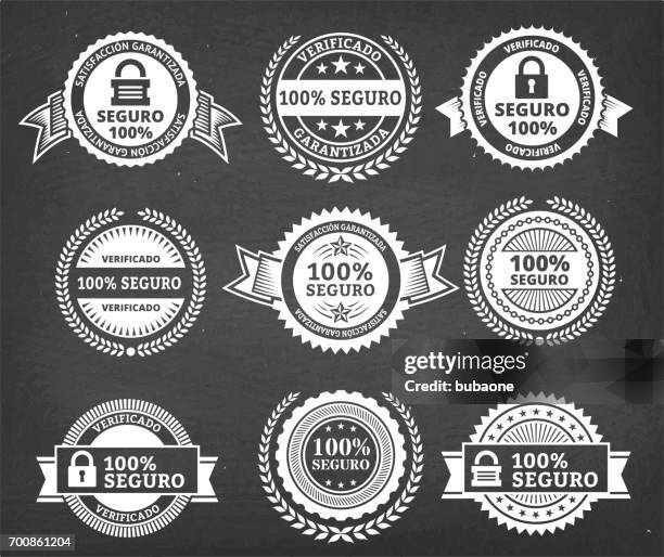 security badge black & white royalty free vector icon set - award security badge stock illustrations