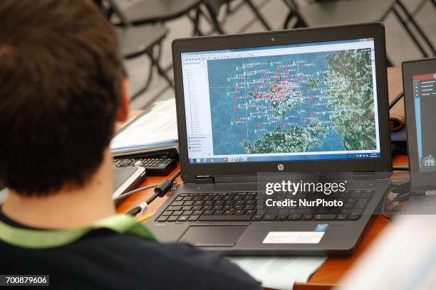 Exercises on cyberwarfare and security are seen taking place during the NATO CWIX interoperability exercise n 22 June, 2017 in Bydgoszcz, Poland.