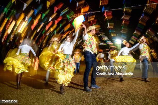 brazil folk: junina festival, gang - square dancing stock pictures, royalty-free photos & images