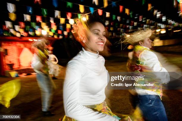 brazil folk: junina festival, gang - square dancing stock pictures, royalty-free photos & images