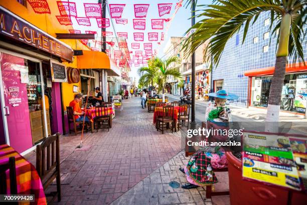 restaurant machete on cozumel street, mexico - cozumel stock pictures, royalty-free photos & images