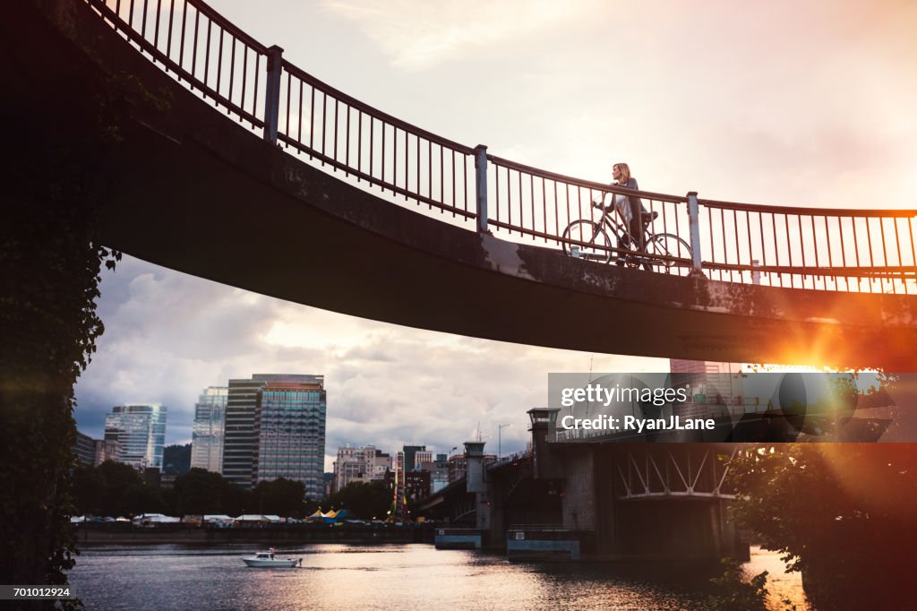 Cykel pendlare i staden Portland