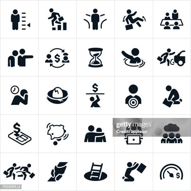 failing at business icons - head in hands vector stock illustrations