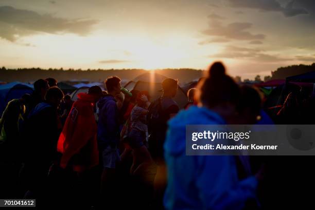 Festival goers are seen at the camp during the Hurricane Festival 2017 on June 22, 2017 in Scheessel, Germany. 75.000 visitors are expected until...