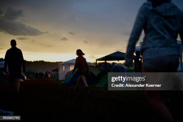 Festival goers are seen at the camp during the Hurricane Festival 2017 on June 22, 2017 in Scheessel, Germany. 75.000 visitors are expected until...