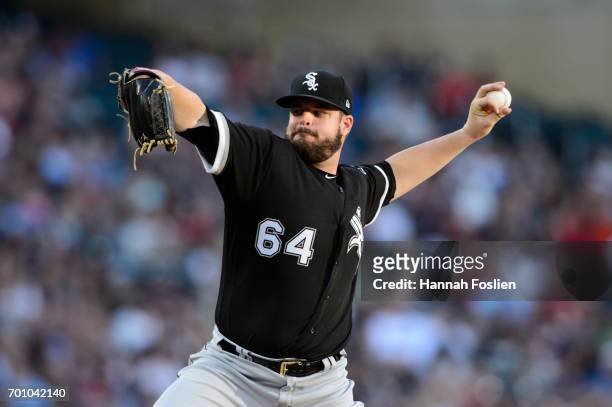 David Holmberg of the Chicago White Sox delivers a pitch against the Minnesota Twins during the game on June 21, 2017 at Target Field in Minneapolis,...