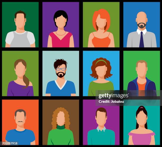 ilustraciones, imágenes clip art, dibujos animados e iconos de stock de avatares de la gente simple - hípster urbano