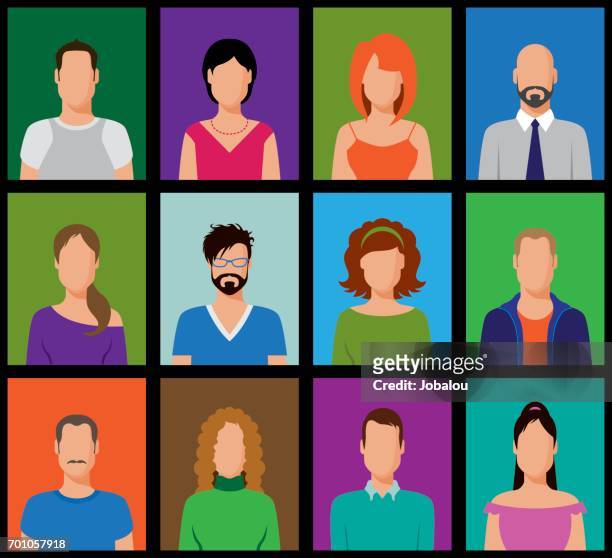 simple people avatars - mustache isolated stock illustrations
