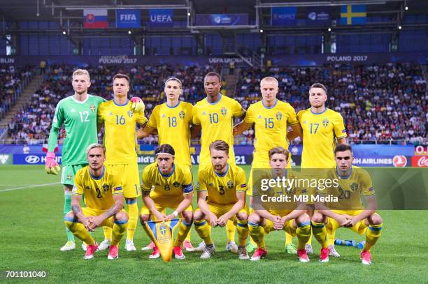 Team Sweden before the UEFA European Under-21 match between Slovakia and Sweden at Arena Lublin on June 22, 2017 in Lublin, Poland.