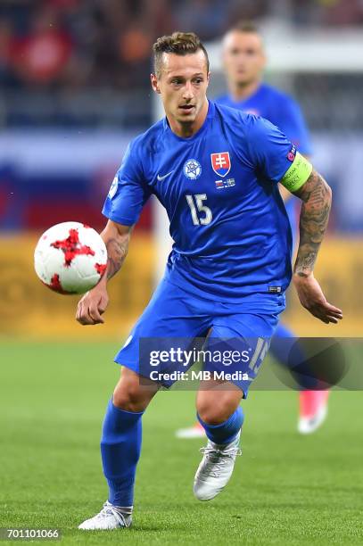 Adam Zrelak during the UEFA European Under-21 match between Slovakia and Sweden at Arena Lublin on June 22, 2017 in Lublin, Poland.