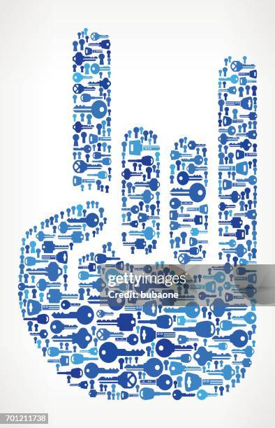 rock and roll hand keys pattern vector graphic - locksmith stock illustrations