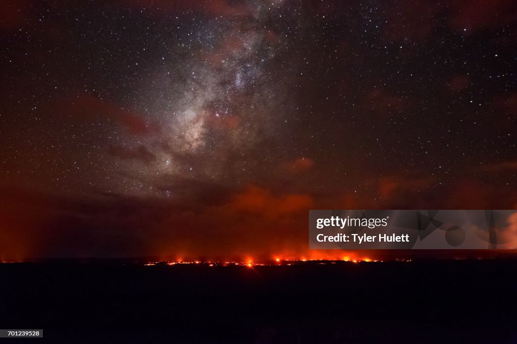 Milky Way over a Lava Flow in Hawaii