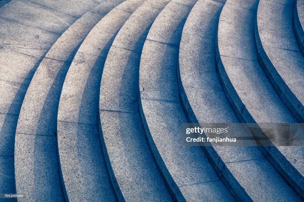 Detail Shot Of stone stairs in blue tone