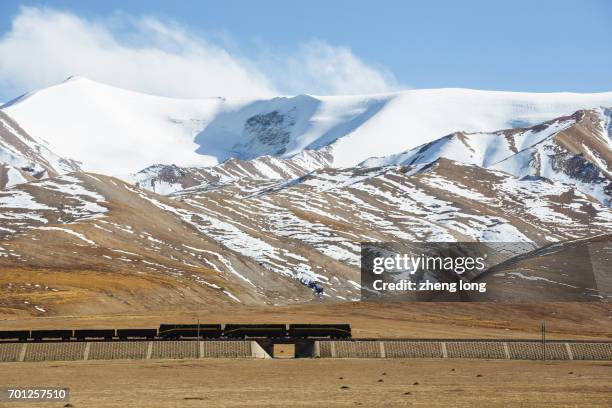 qinghai-tibet railway - ponte tibetano foto e immagini stock