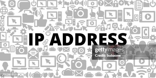ip address on technology internet communications vector icon background - ip address stock illustrations