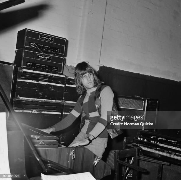 English keyboard player Keith Emerson of progressive rock band Emerson, Lake & Palmer , UK, 7th October 1971.