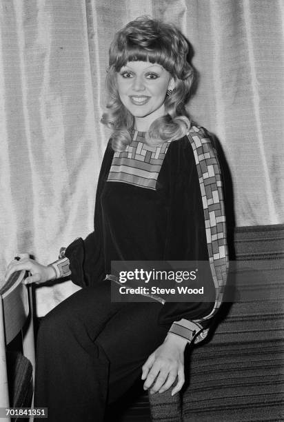 English actress Carol Hawkins at the opening of the film 'Please Sir', London, UK, 18th November 1971. She plays Sharon Eversleigh in the film.