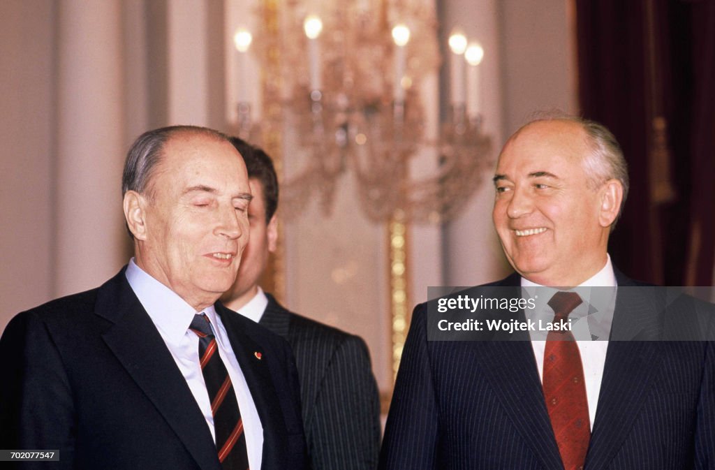 Mikhail Gorbachev And Francois Mitterrand
