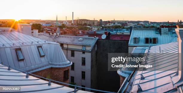 block of flats, high angle view - göteborg stock pictures, royalty-free photos & images