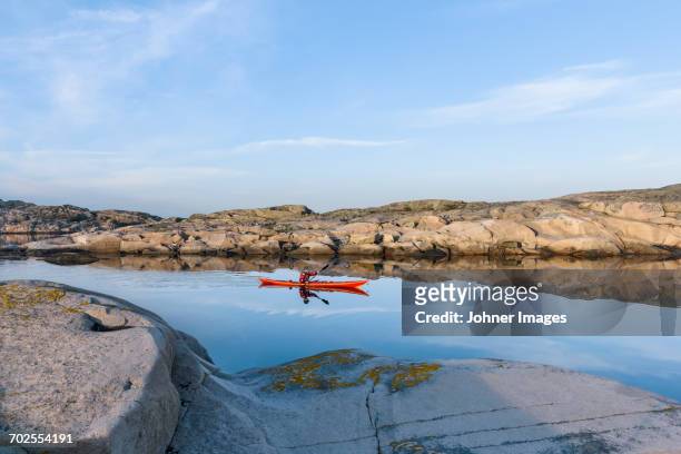 kayaking on sea - archipelago sweden stock pictures, royalty-free photos & images