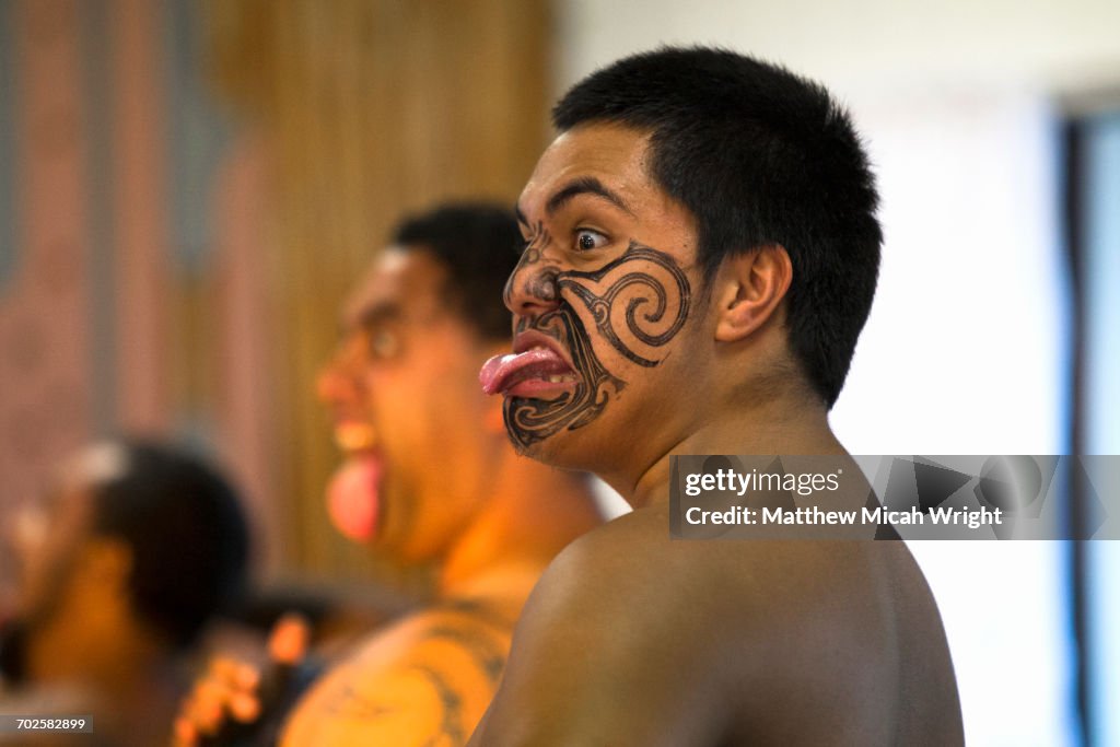 A Maori performance on a tribal Marai.