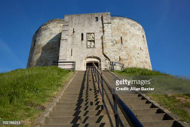 the 'norman' clifford's tower, part of york castle - york castle stock pictures, royalty-free photos & images