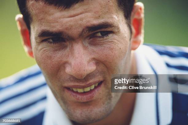 Zinedine Zidane of France and Juventus Football Club poses for a portrait for sports clothing & accessories company Adidas a on 21 September 1999 at...