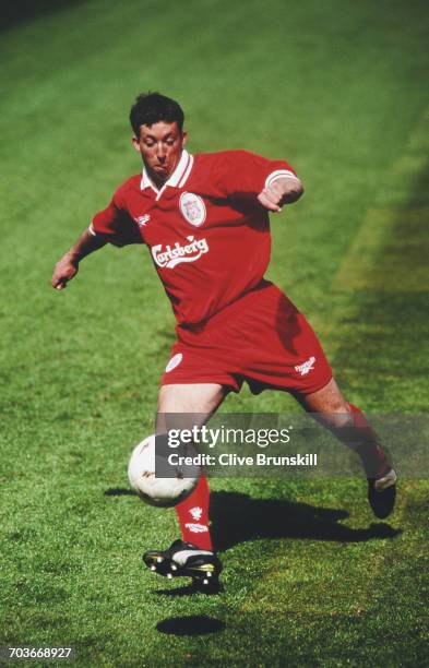 Robbie Fowler of England and Liverpool Football Club poses for a portrait at the Anfield football stadium on 1 August 1996 in Liverpool, Merseyside,...