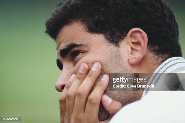 Pete Sampras of the United States during his Third Round match against Chuck Adams during the Wimbledon Lawn Tennis Championship on 24 June 1994 at...