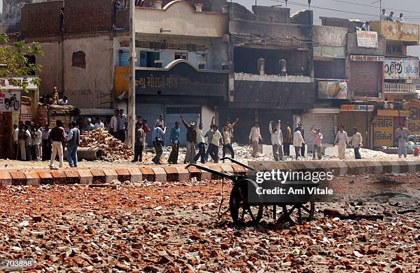 Mobs gather in the streets of Ahmadabad, India during rioting March 1, 2002 March 1, 2002 in Ahmadabad, India, two days after a Muslim mob attacked a...