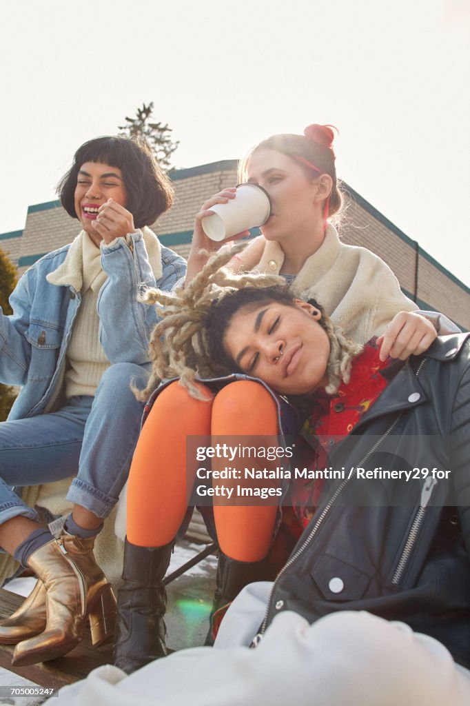 Young Confident Group Of Women Hanging Out