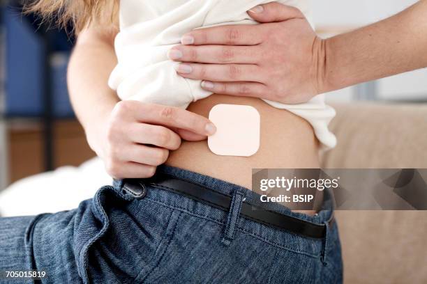 contraception, patch - contraceptive patch stock pictures, royalty-free photos & images