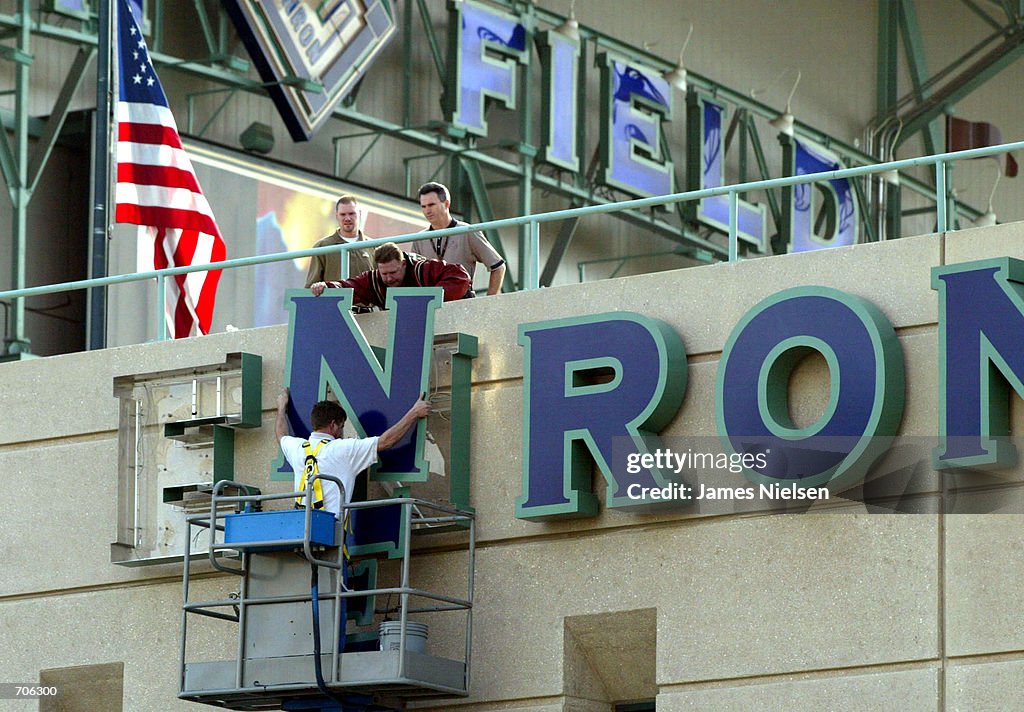 Enron Field Signs Removed