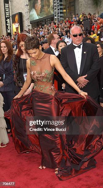 Actress Halle Berry arrives at the 74th Annual Academy Awards March 24, 2002 at The Kodak Theater in Hollywood, CA.