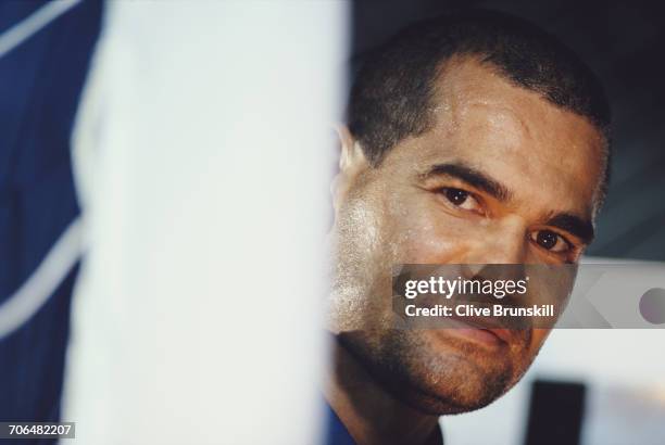 Jose Luis Chilavert of Paraguay poses for a portrait for soft drinks manufacturer Pepsi-Cola on 23 December 1999 in Seville, Spain. .