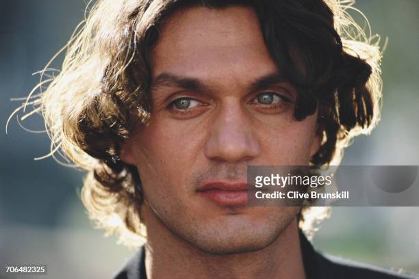 Paolo Maldini of Italy and A.C. Milan Football Club poses for a portrait for soft drinks manufacturer Pepsi-Cola on 23 December 1999 in Seville,...